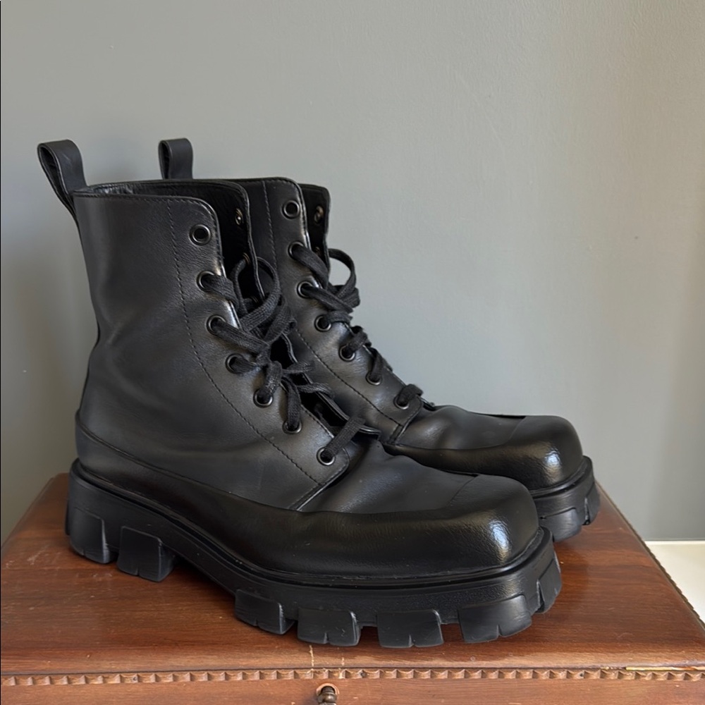 Prada Black Leather Men's Boots